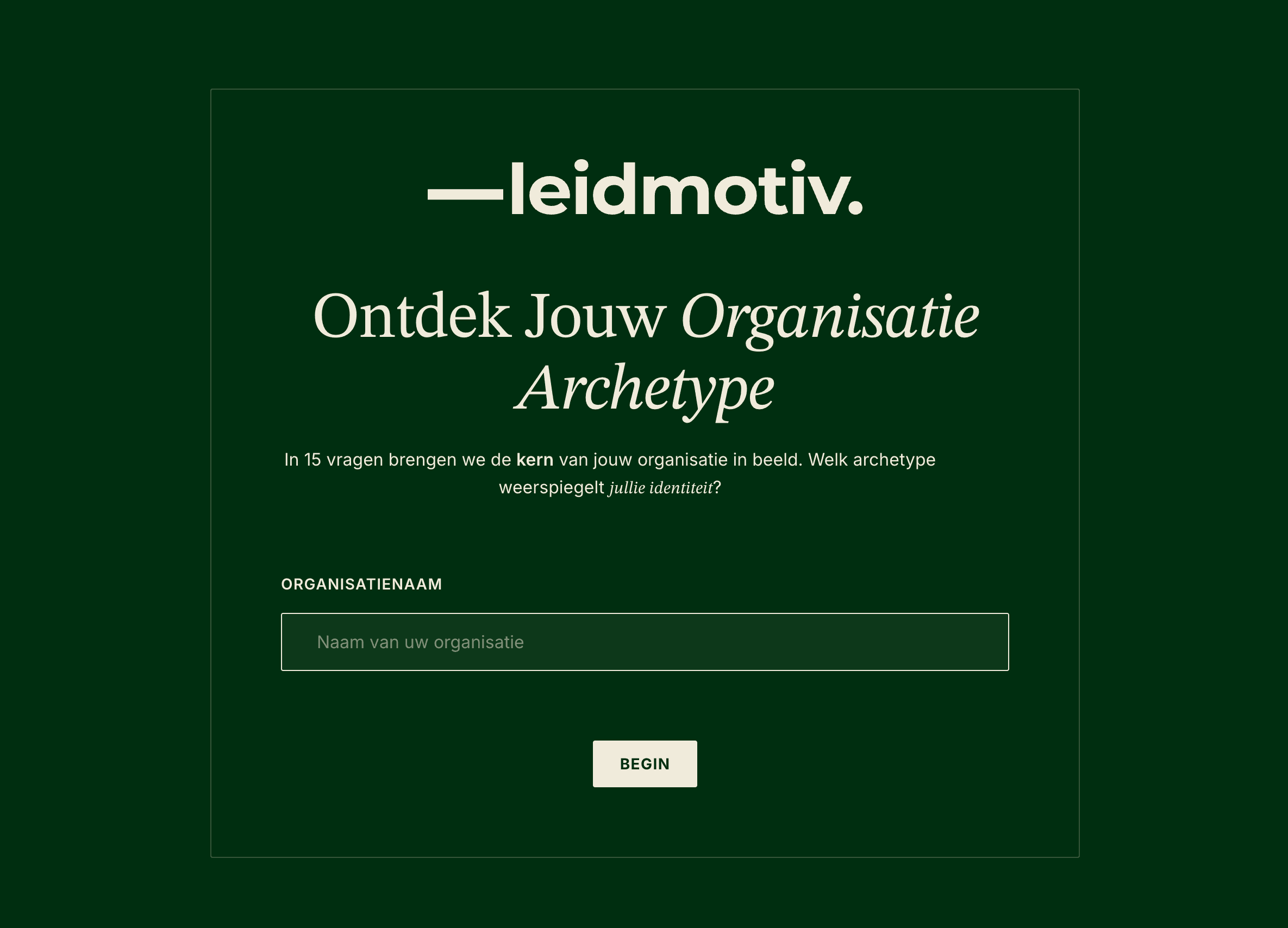 Intake-quiz van Leidmotiv